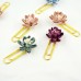 China Wind Bookmark Flower Metal Plating Clip 4pcs