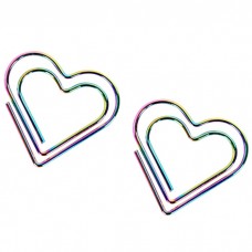 Plating Color Rainbow Love Bookmarks DIY Paper Clips 12pcs / Box