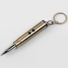 Bullet Keychain LED Laser Flashlight Infrared Portable with Ballpoint Pen 1PC