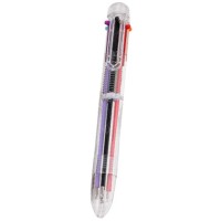 Transparent 6 Color Ballpoint Pen 5PCS