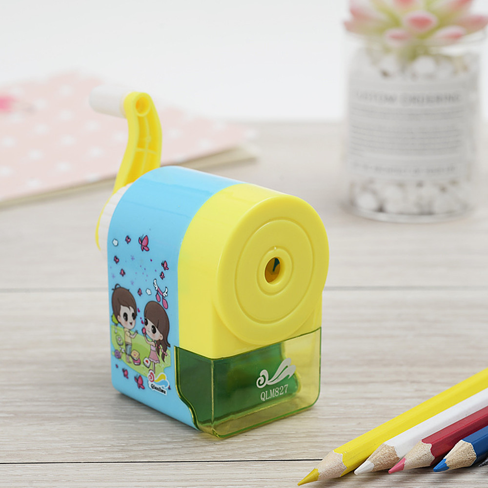 Hand Crank Mechanical Accessory Sharpener Creative Student Pencil Sharpener- Multi-D