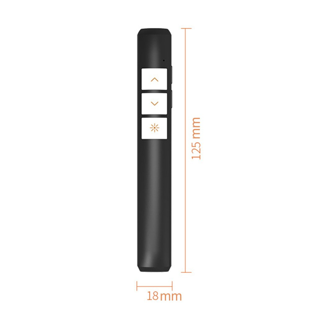 PPT General Projector Remote Wireless Demonstrator Light Charging Flip Pen - Black