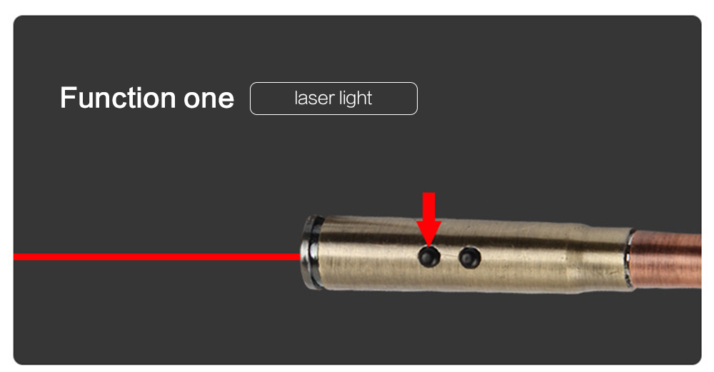 Bullet Keychain LED Laser Flashlight Infrared Portable with Ballpoint Pen 1PC - Sand