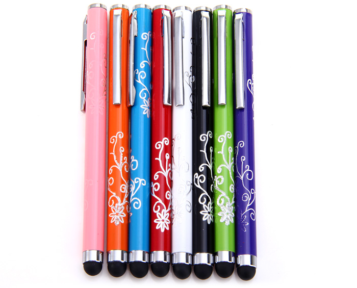 Universal High Precision Touch Screen Stylus Pen of Embossing Design - Black