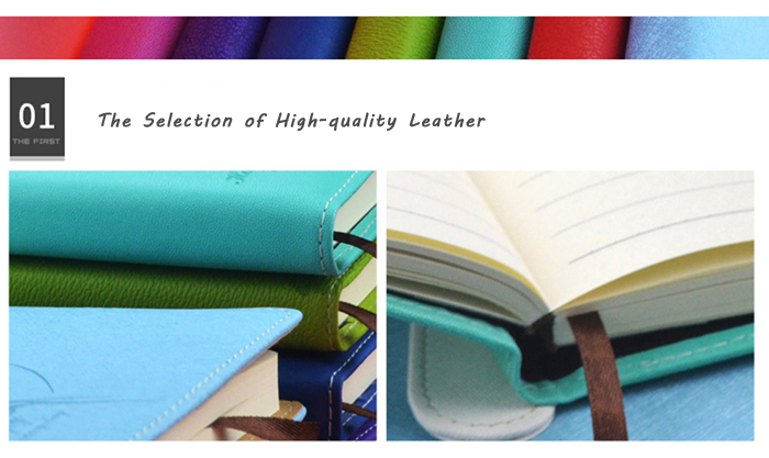 Leather Cover Business Magnetic Snap Colorful Notebook- Colormix