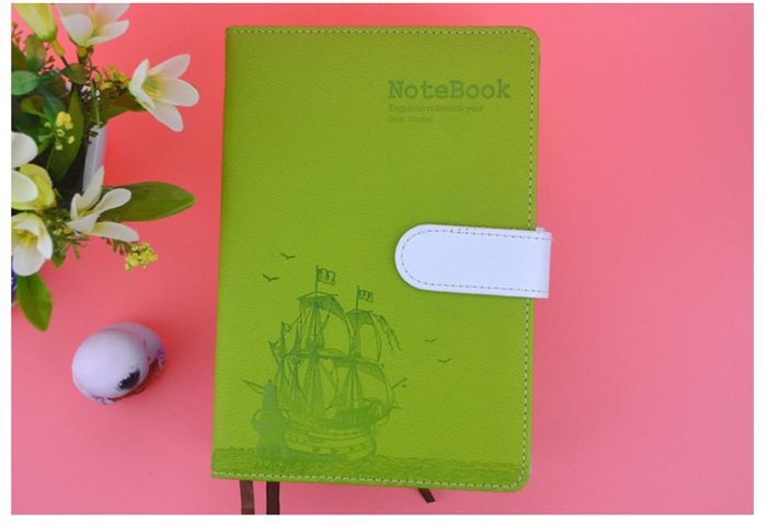 Leather Cover Business Magnetic Snap Colorful Notebook- Colormix