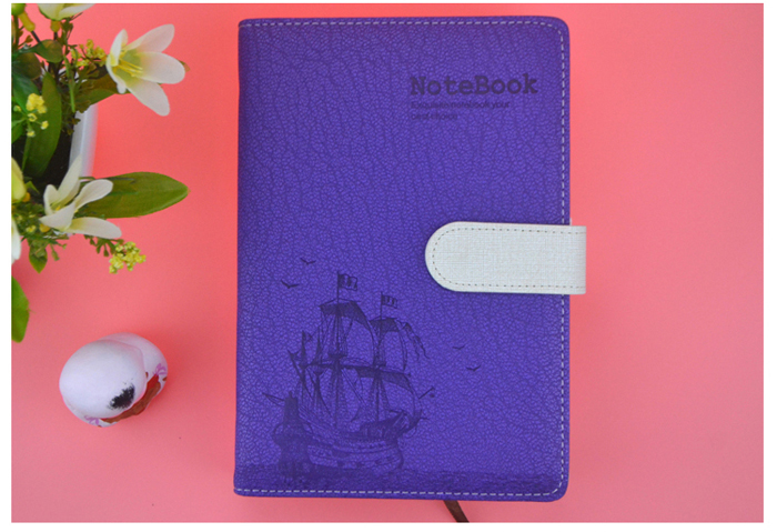 Leather Cover Business Magnetic Snap Colorful Notebook- Colormix