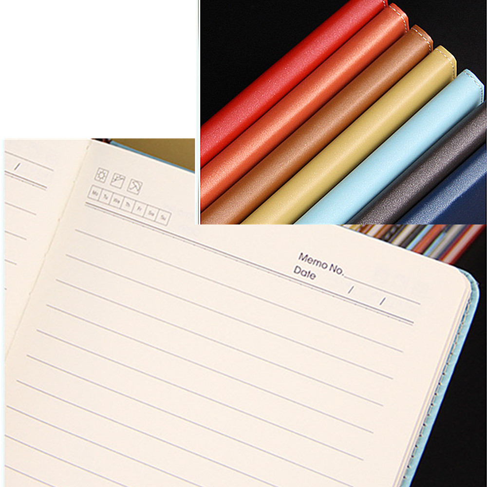 Hardcover Stationery Business Notebook Multicolor Leather A5 Notebook - Sky Blue